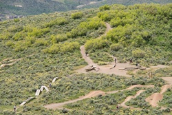 trailside parkin silver summit with small natural surface dog park fenced, park city dog parks